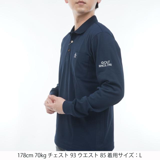 マンシングウェア　Munsingwear　ストレッチ サイドメッシュ長袖ポロシャツ_1