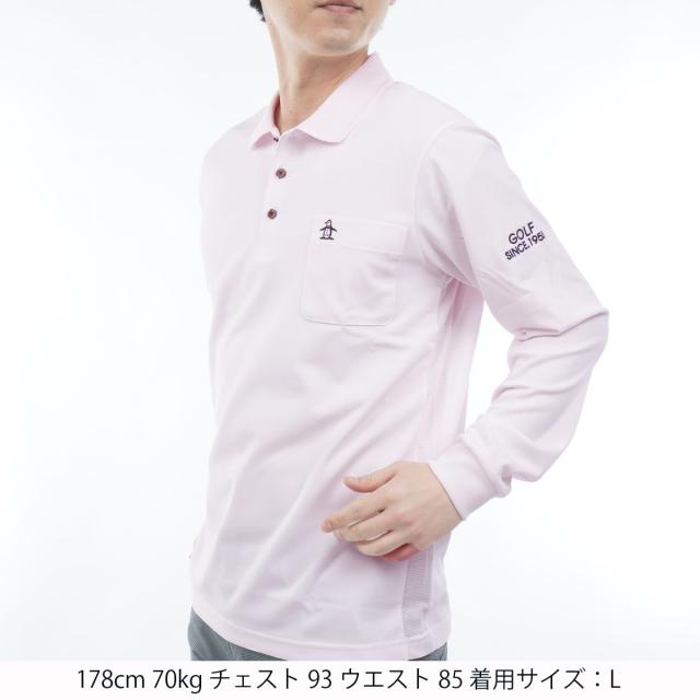 マンシングウェア　Munsingwear　ストレッチ サイドメッシュ長袖ポロシャツ_4