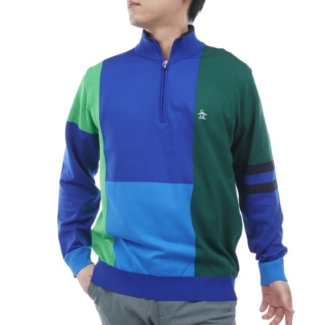 マンシングウェア　Munsingwear　ブロッキングインターシャクルーネックセーター 15,269円