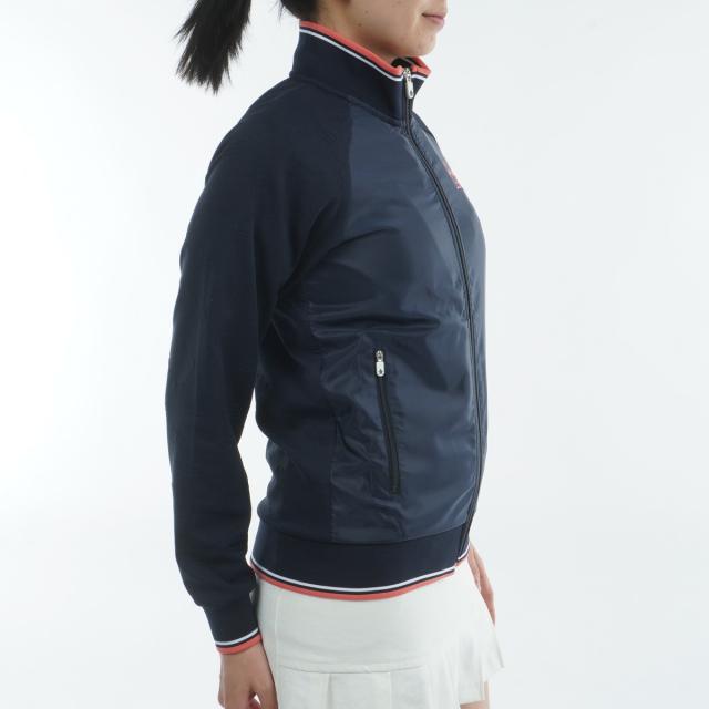 マンシングウェア　Munsingwear　ストレッチ 国旗ジャガードスタンドジップミドラー　レディス_4