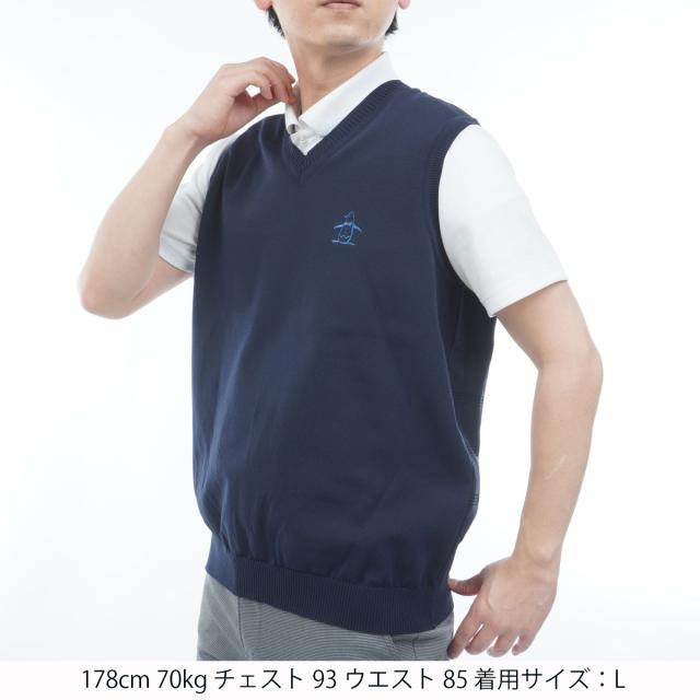 マンシングウェア　Munsingwear　背面地柄ボーダーVネックベスト_1