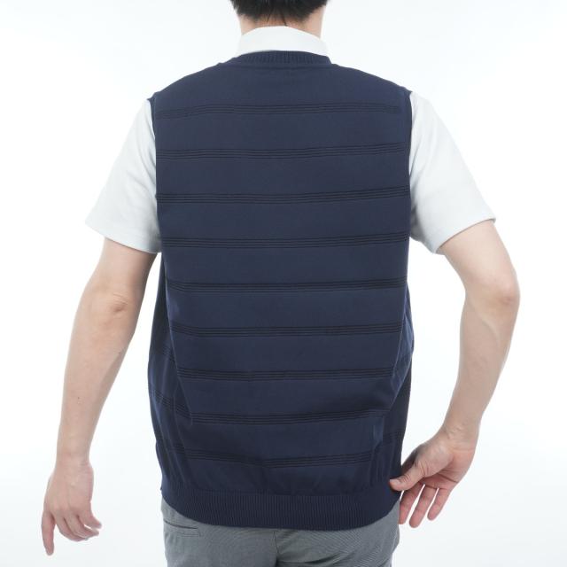 マンシングウェア　Munsingwear　背面地柄ボーダーVネックベスト_2