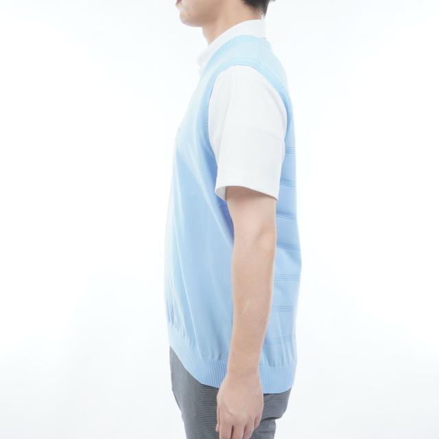 マンシングウェア　Munsingwear　背面地柄ボーダーVネックベスト_5