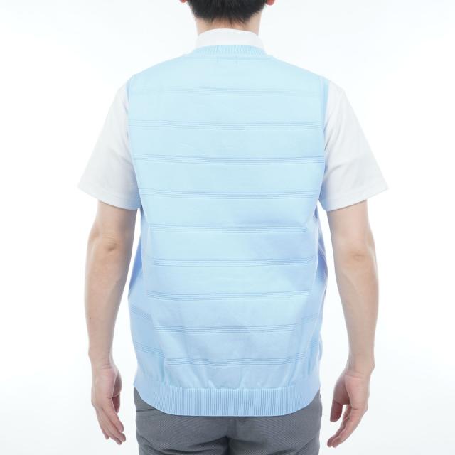 マンシングウェア　Munsingwear　背面地柄ボーダーVネックベスト_6