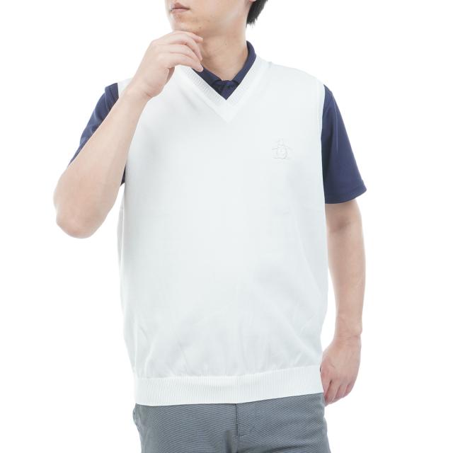 マンシングウェア　Munsingwear　背面地柄ボーダーVネックベスト_11