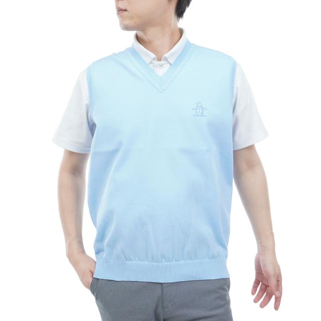 マンシングウェア　Munsingwear　背面地柄ボーダーVネックベスト_14