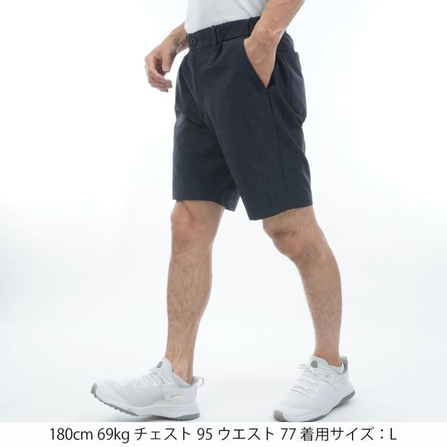 ルコックスポルティフ ゴルフ　Le coq sportif GOLF　ストレッチ チェックジャカードショートパンツ_1