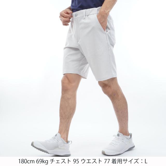 ルコックスポルティフ ゴルフ　Le coq sportif GOLF　ストレッチ チェックジャカードショートパンツ_11