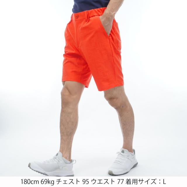 ルコックスポルティフ ゴルフ　Le coq sportif GOLF　ストレッチ チェックジャカードショートパンツ_14