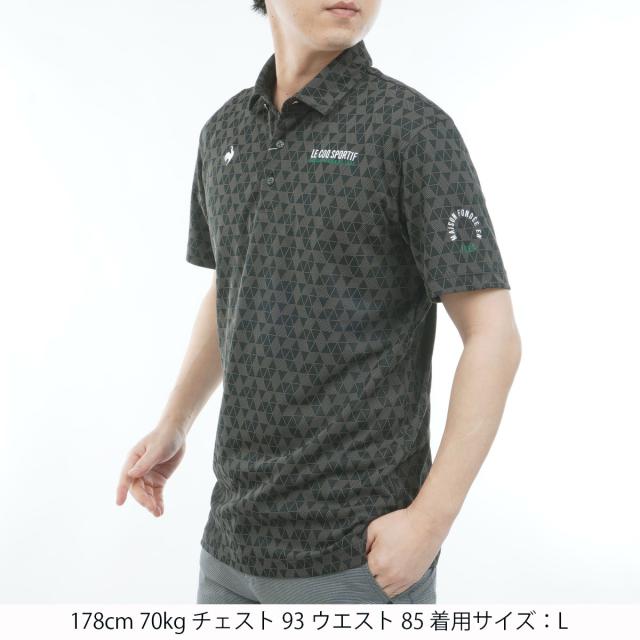 ルコックスポルティフ ゴルフ　Le coq sportif GOLF　ストレッチ トライアングルジャカード半袖ポロシャツ_1
