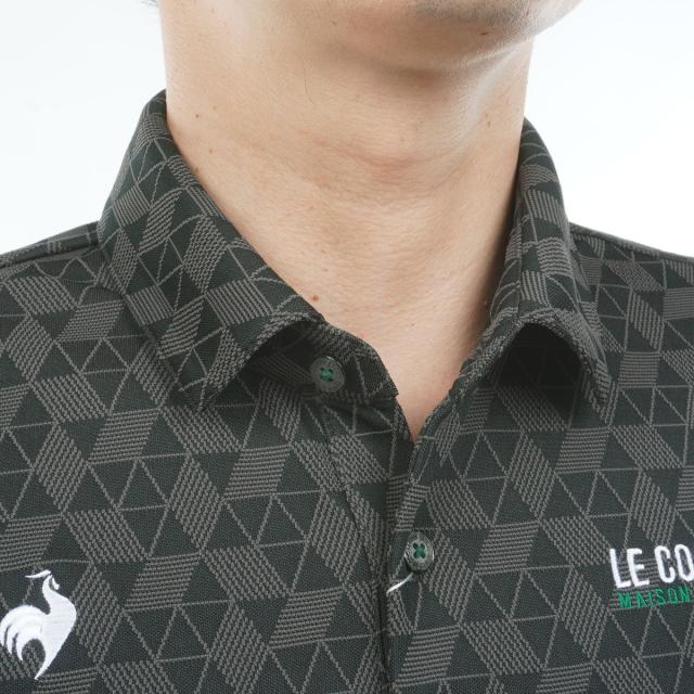ルコックスポルティフ ゴルフ　Le coq sportif GOLF　ストレッチ トライアングルジャカード半袖ポロシャツ_7