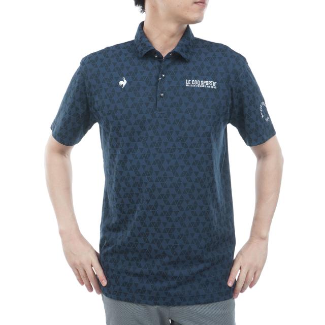 ルコックスポルティフ ゴルフ　Le coq sportif GOLF　ストレッチ トライアングルジャカード半袖ポロシャツ_10