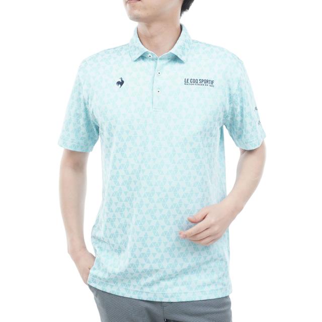 ルコックスポルティフ ゴルフ　Le coq sportif GOLF　ストレッチ トライアングルジャカード半袖ポロシャツ_13