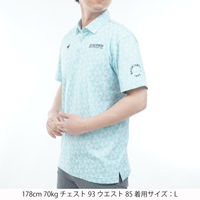 ルコックスポルティフ ゴルフ　Le coq sportif GOLF　ストレッチ トライアングルジャカード半袖ポロシャツ_14