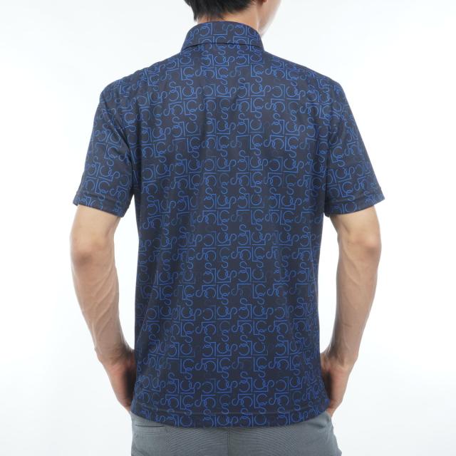 ルコックスポルティフ ゴルフ　Le coq sportif GOLF　ストレッチ LCSモノグラム柄半袖ポロシャツ_2