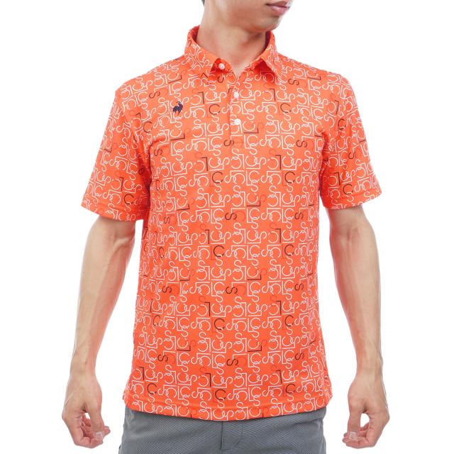 ルコックスポルティフ ゴルフ　Le coq sportif GOLF　ストレッチ LCSモノグラム柄半袖ポロシャツ_3