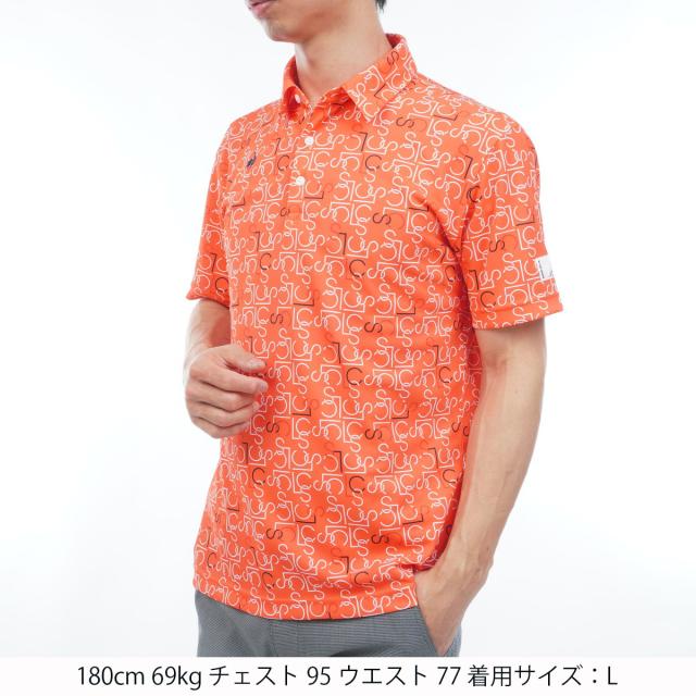 ルコックスポルティフ ゴルフ　Le coq sportif GOLF　ストレッチ LCSモノグラム柄半袖ポロシャツ_4