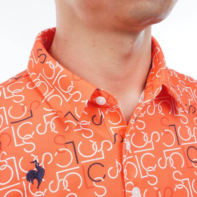 ルコックスポルティフ ゴルフ　Le coq sportif GOLF　ストレッチ LCSモノグラム柄半袖ポロシャツ_10