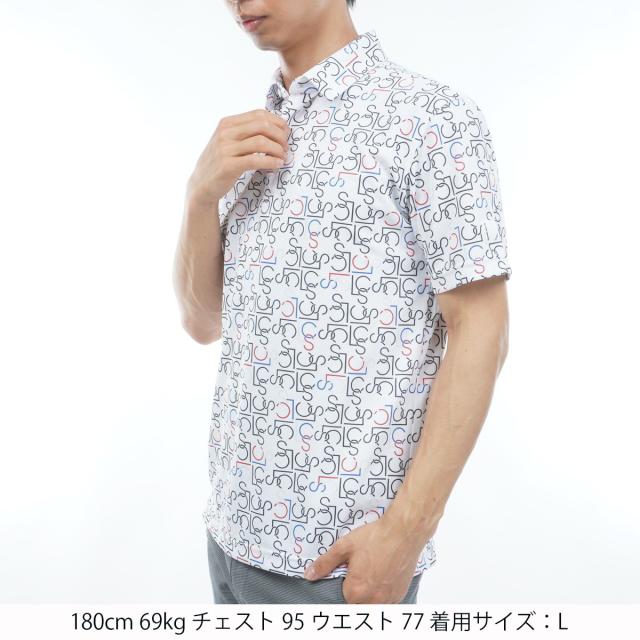 ルコックスポルティフ ゴルフ　Le coq sportif GOLF　ストレッチ LCSモノグラム柄半袖ポロシャツ_14
