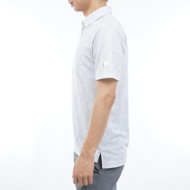 ルコックスポルティフ ゴルフ　Le coq sportif GOLF　ストレッチ グラフィックロゴボーダー柄半袖ポロシャツ_2