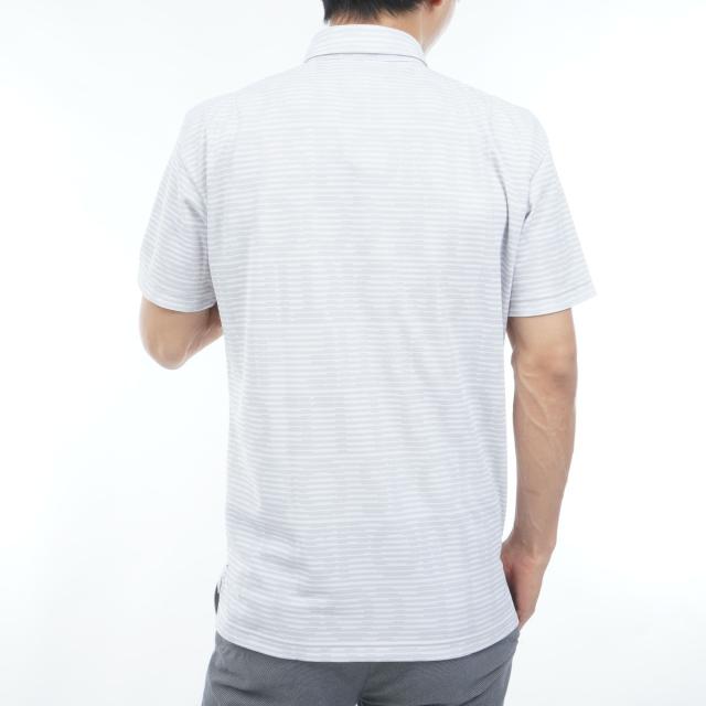 ルコックスポルティフ ゴルフ　Le coq sportif GOLF　ストレッチ グラフィックロゴボーダー柄半袖ポロシャツ_3