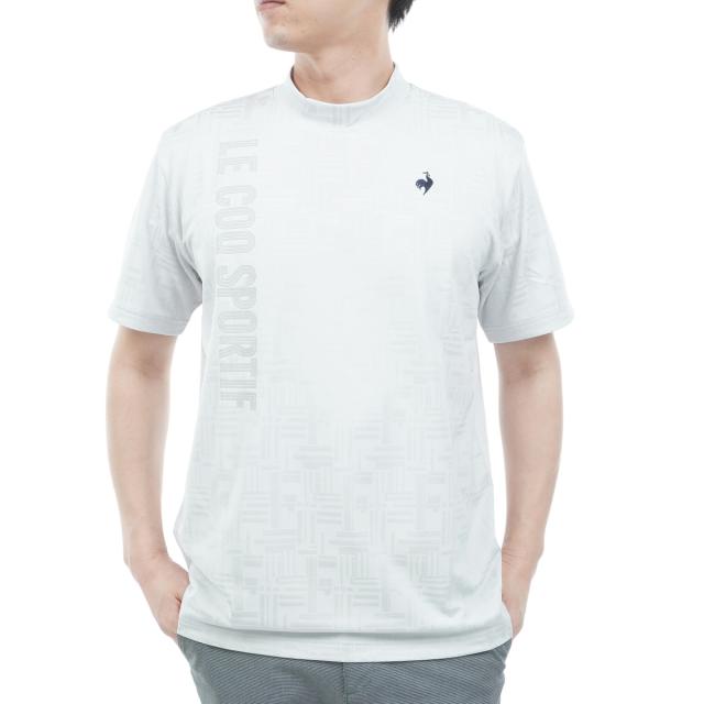 ルコックスポルティフ ゴルフ　Le coq sportif GOLF　ストレッチ チェックジャカードモックネック半袖シャツ_14