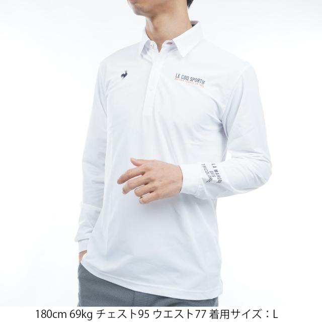 ルコックスポルティフ ゴルフ　Le coq sportif GOLF　ストレッチ マーキングデザイン長袖ポロシャツ_14
