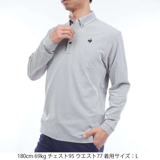ルコックスポルティフ ゴルフ　Le coq sportif GOLF　DAILY ストレッチ ボタンダウン長袖ポロシャツ_1