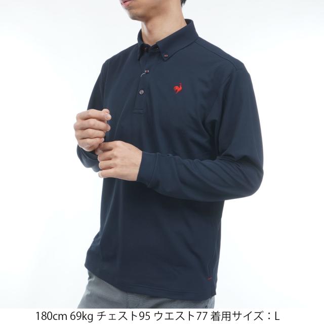 ルコックスポルティフ ゴルフ　Le coq sportif GOLF　DAILY ストレッチ ボタンダウン長袖ポロシャツ_10