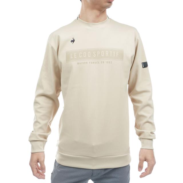 ルコックスポルティフ ゴルフ　Le coq sportif GOLF　ストレッチ ロゴプリント長袖クルーネックプルオーバー