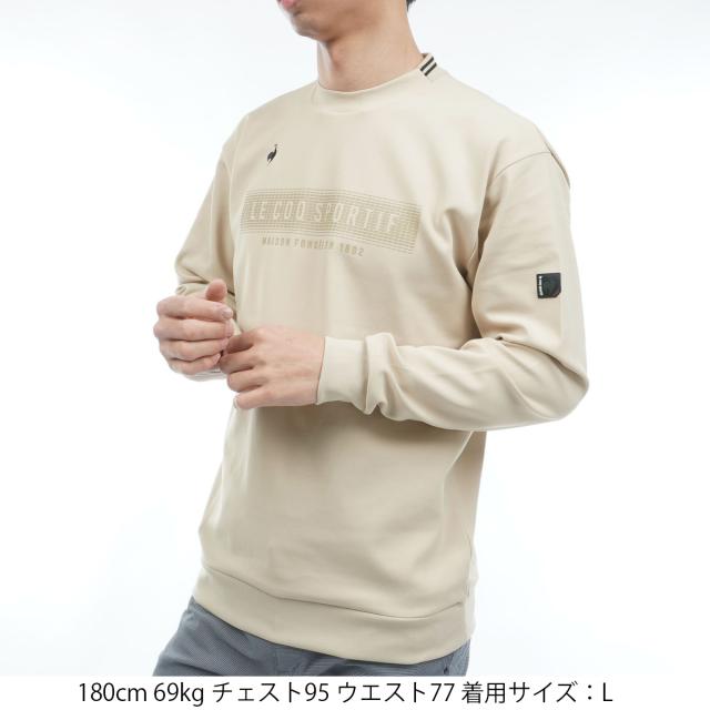 ルコックスポルティフ ゴルフ　Le coq sportif GOLF　ストレッチ ロゴプリント長袖クルーネックプルオーバー_1