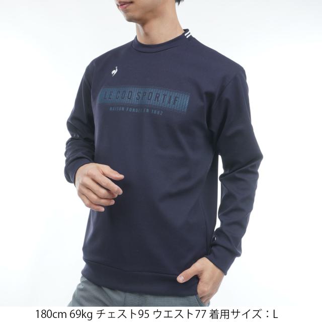 ルコックスポルティフ ゴルフ　Le coq sportif GOLF　ストレッチ ロゴプリント長袖クルーネックプルオーバー_4