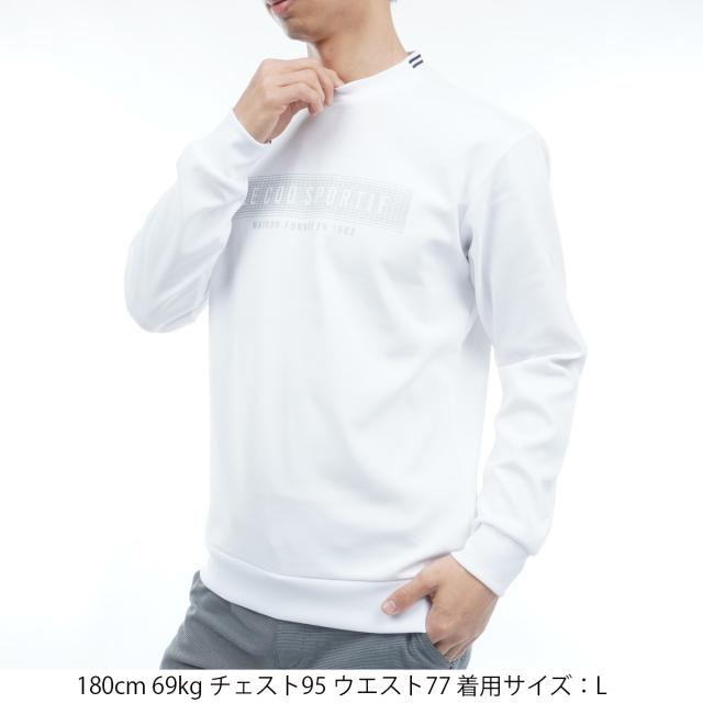 ルコックスポルティフ ゴルフ　Le coq sportif GOLF　ストレッチ ロゴプリント長袖クルーネックプルオーバー_13