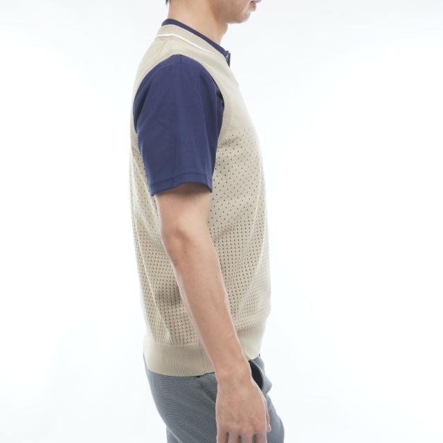 ルコックスポルティフ ゴルフ　Le coq sportif GOLF　ウォッシャブルVネックニットベスト_4