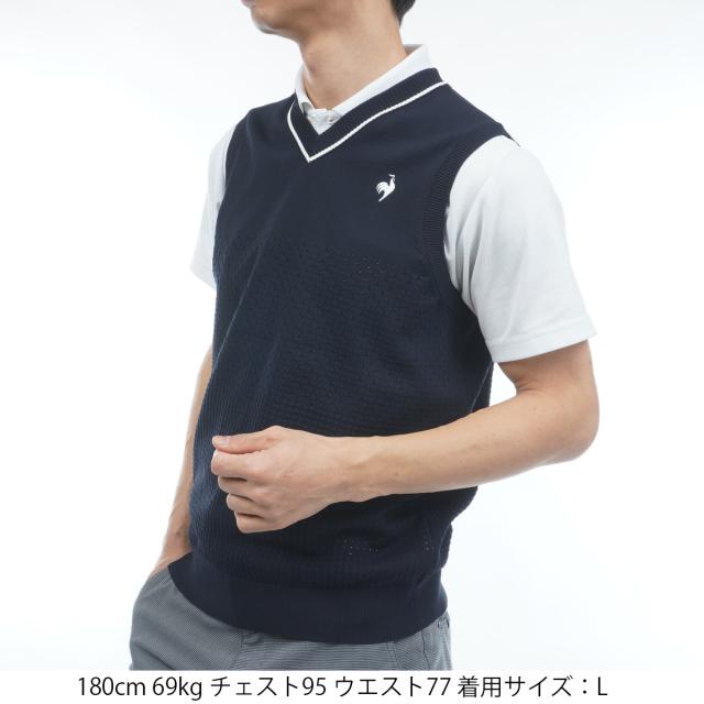 ルコックスポルティフ ゴルフ　Le coq sportif GOLF　ウォッシャブルVネックニットベスト_9
