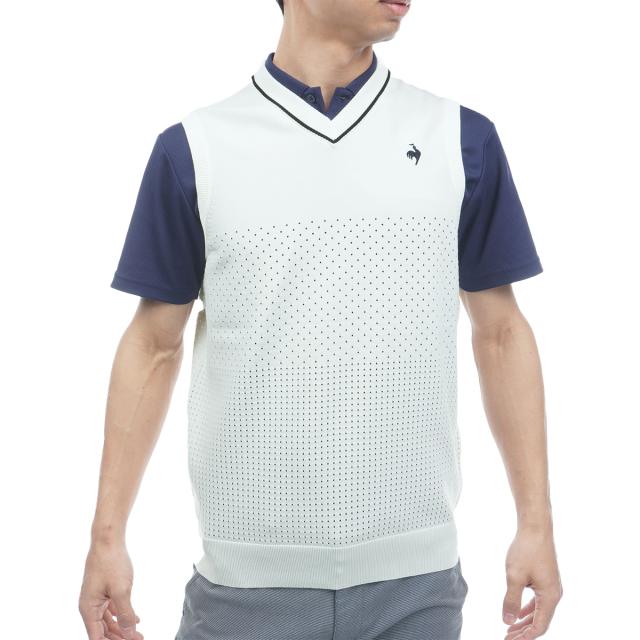 ルコックスポルティフ ゴルフ　Le coq sportif GOLF　ウォッシャブルVネックニットベスト_11
