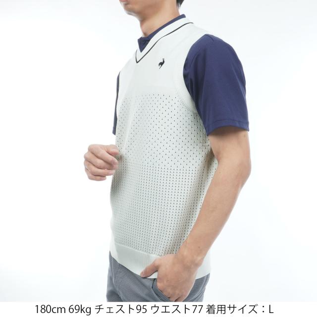 ルコックスポルティフ ゴルフ　Le coq sportif GOLF　ウォッシャブルVネックニットベスト_12