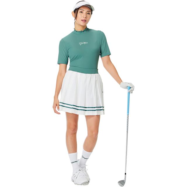 テーラーメイド Taylor Made ストレッチ フリルモックネック半袖シャツ