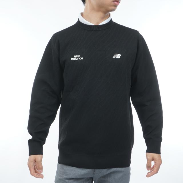 ニューバランス　New Balance Golf　ストレッチ ゼブラジャカード×メッシュ編み クループルオーバーセーター