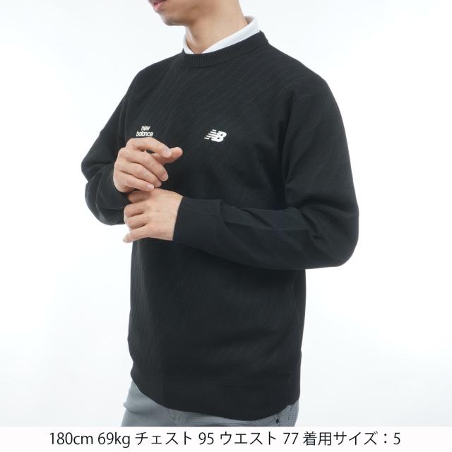ニューバランス　New Balance Golf　ストレッチ ゼブラジャカード×メッシュ編み クループルオーバーセーター_1