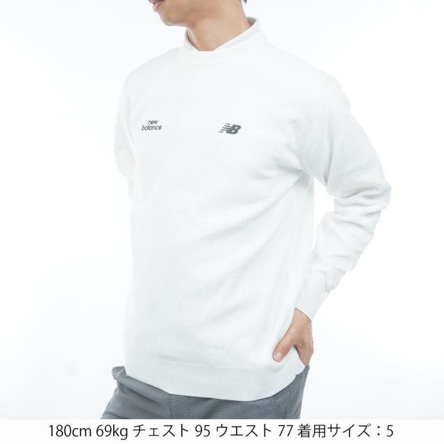 ニューバランス　New Balance Golf　ストレッチ ゼブラジャカード×メッシュ編み クループルオーバーセーター_4