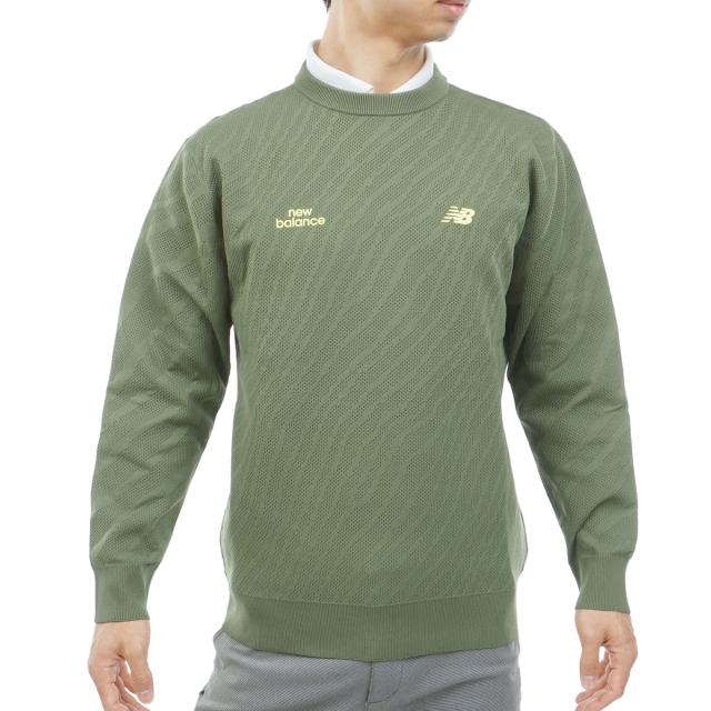 ニューバランス　New Balance Golf　ストレッチ ゼブラジャカード×メッシュ編み クループルオーバーセーター_6