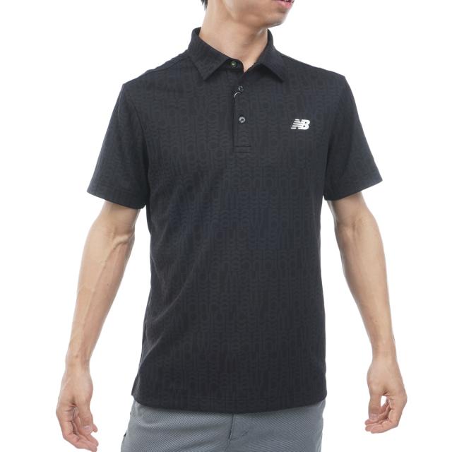 ニューバランス　New Balance Golf　ストレッチ ロゴジャカード 共襟半袖ポロシャツ