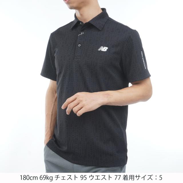 ニューバランス　New Balance Golf　ストレッチ ロゴジャカード 共襟半袖ポロシャツ_1