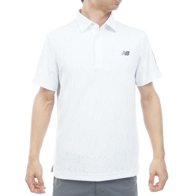 ニューバランス　New Balance Golf　ストレッチ ロゴジャカード 共襟半袖ポロシャツ_3