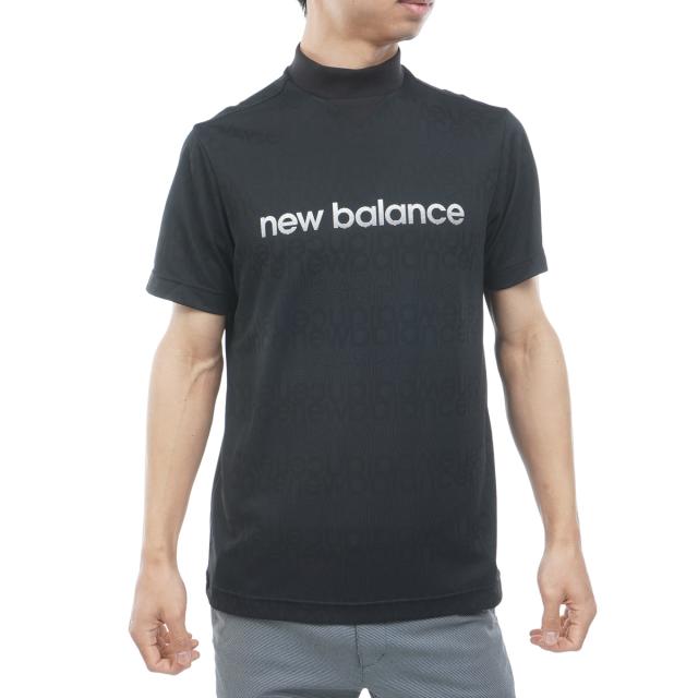 ニューバランス　New Balance Golf　ストレッチ ロゴボーダージャカード 半袖モックネックプルオーバー