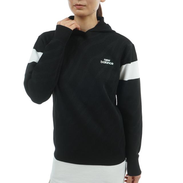ニューバランス　New Balance Golf　ストレッチ ゼブラジャカード×メッシュ編み ニットプルオーバーフーディー　レディス