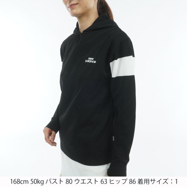 ニューバランス　New Balance Golf　ストレッチ ゼブラジャカード×メッシュ編み ニットプルオーバーフーディー　レディス_1