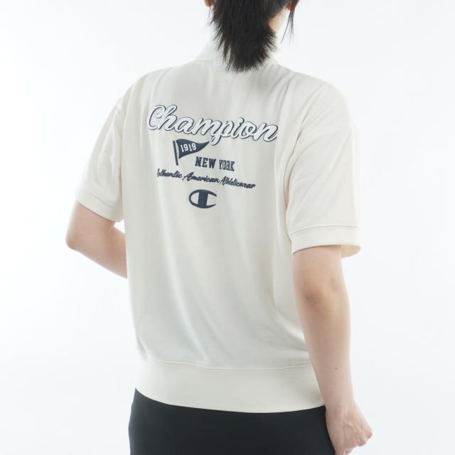 チャンピオンゴルフ　Champion GOLF　テックウイーブテリー ストレッチ 裏毛半袖ハーフジップスウェット　レディス_2