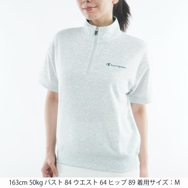 チャンピオンゴルフ　Champion GOLF　テックウイーブテリー ストレッチ 裏毛半袖ハーフジップスウェット　レディス_4
